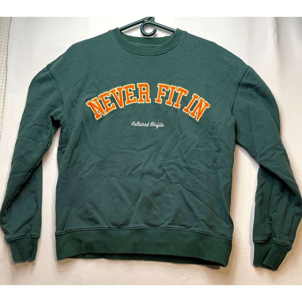 Kultured Misfits sweater mens small Never Fit In long sleeve green